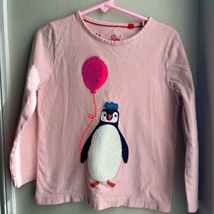 Mini Boden Pink Long-sleeves Shirt with Penguin detail
